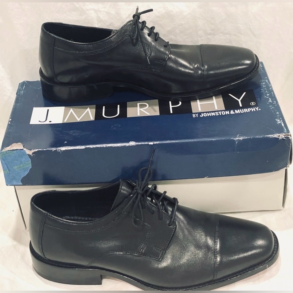 J. Murphy Johnston & Murphy Men’s Classic Black Oxfords | Original Box | Formal